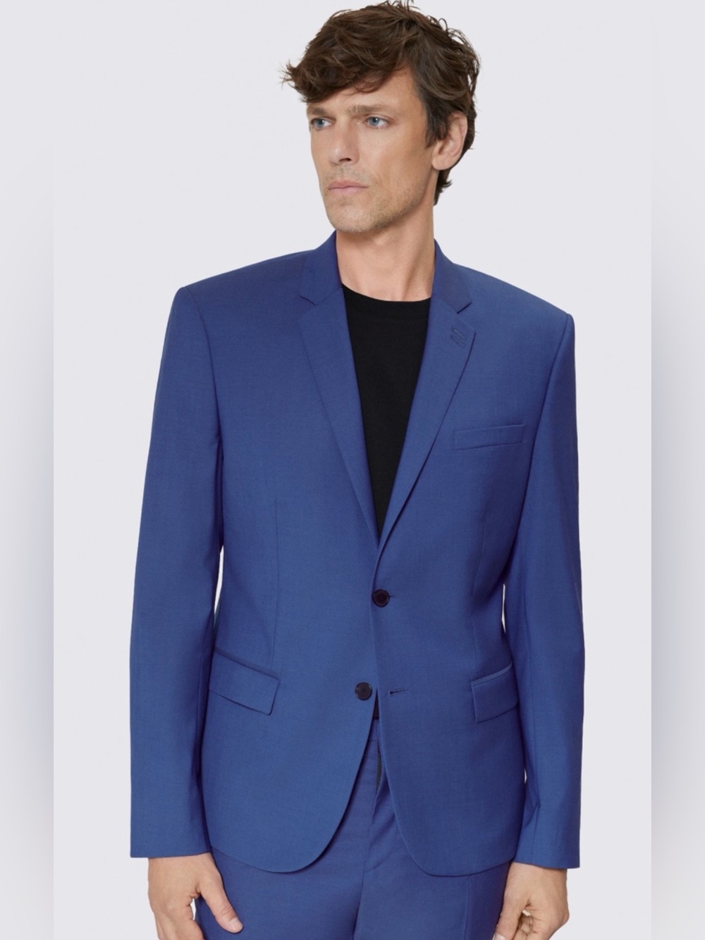 NAVY  WOOL SUIT BLAZER - 46
